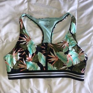 Vanilla/Beach Tropical Print Bikini Top - Size L